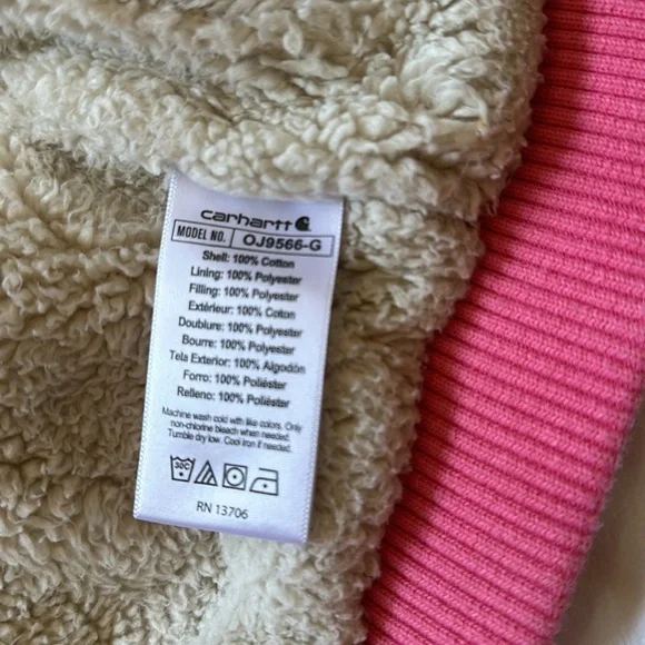 Carhartt Pink Sherpa Lined Jacket